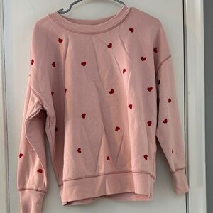 Maurices Pink Sweatshirt with Red Hearts